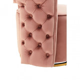 Yasmeen Pink Velvet Swivel Chair