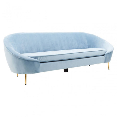 Yasmeen 3 Seat Aqua Blue Velvet Sofa