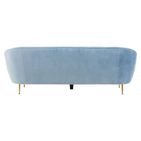 Yasmeen 3 Seat Aqua Blue Velvet Sofa