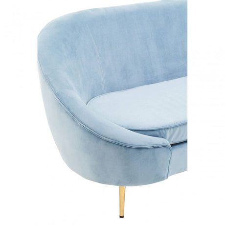 Yasmeen 3 Seat Aqua Blue Velvet Sofa