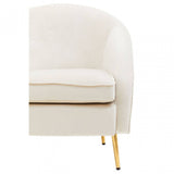 Yasmeen Beige Velvet Armchair
