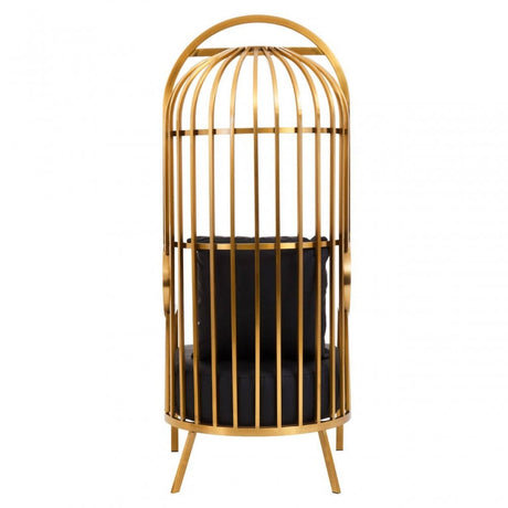 Eliza Brushed Gold Dome Cage Chair