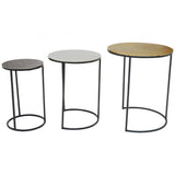 Elias Nest Of Three Hammered Metal Tables