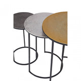 Elias Nest Of Three Hammered Metal Tables
