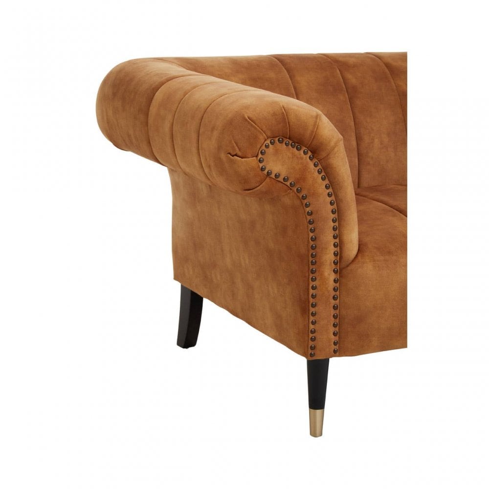 Siena Two Seat Gold Velvet Sofa