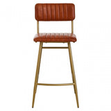Buffalo Tan Leather Angular Bar Chair