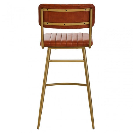 Buffalo Tan Leather Angular Bar Chair