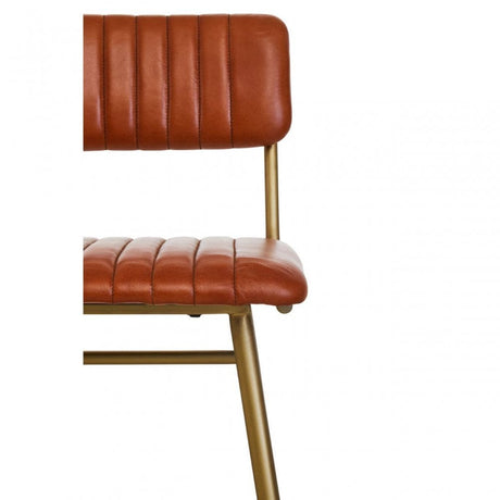 Buffalo Tan Leather Angular Bar Chair