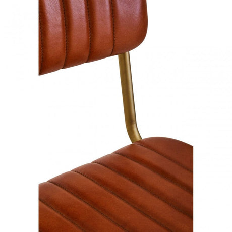 Buffalo Tan Leather Angular Bar Chair