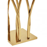 Arenza White Marble And Titan Gold Side Table.