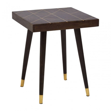 Naro Mango Wood And Gold Finishing Side Table