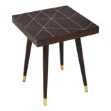 Naro Mango Wood And Gold Finishing Side Table