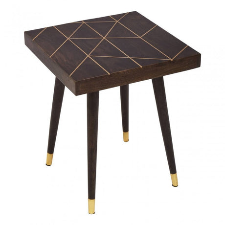 Naro Mango Wood And Gold Finishing Side Table