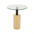 Oria Clear Glass Gold Base Side Table