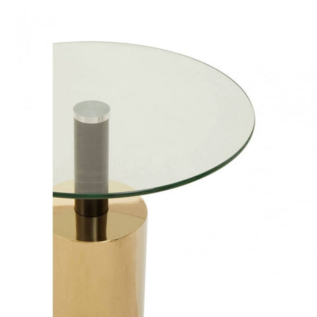 Oria Clear Glass Gold Base Side Table