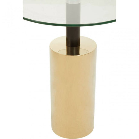 Oria Clear Glass Gold Base Side Table