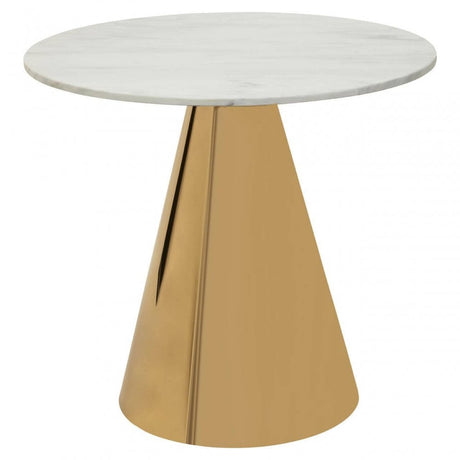 Azalea Round White Marble Top Dining Table