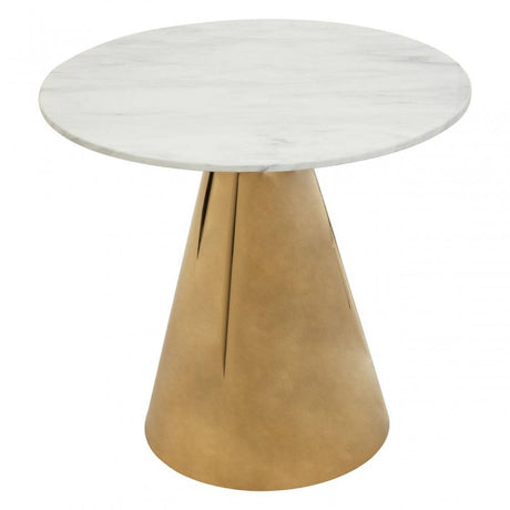 Azalea Round White Marble Top Dining Table