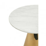 Azalea Round White Marble Top Dining Table