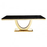 Moda White Marble Rectangular Dining Table
