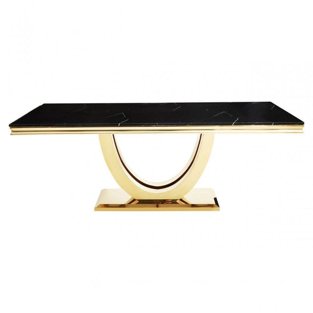 Moda White Marble Rectangular Dining Table