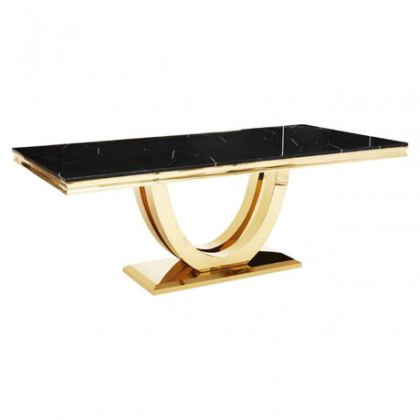 Moda White Marble Rectangular Dining Table