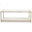 Novi Glass And White Terrazzo Gold Frame Coffee Table