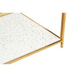 Novi Glass And White Terrazzo Gold Frame Coffee Table