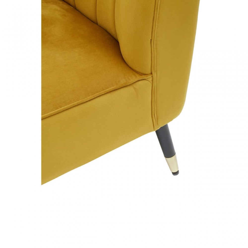 Yvette Mustard Velvet Chaise Lounge