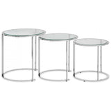 Allure Set Of 3 Silver Nesting Table S