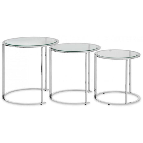 Allure Set Of 3 Silver Nesting Table S