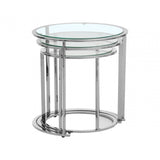 Allure Set Of 3 Silver Nesting Table S