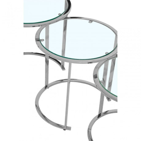 Allure Set Of 3 Silver Nesting Table S