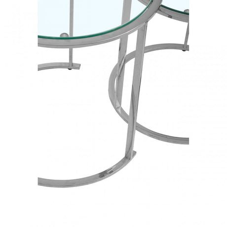 Allure Set Of 3 Silver Nesting Table S
