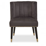 Doucet Stone Grey Chair With Black Legs