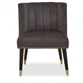 Doucet Stone Grey Chair With Black Legs