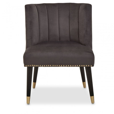 Doucet Stone Grey Chair With Black Legs