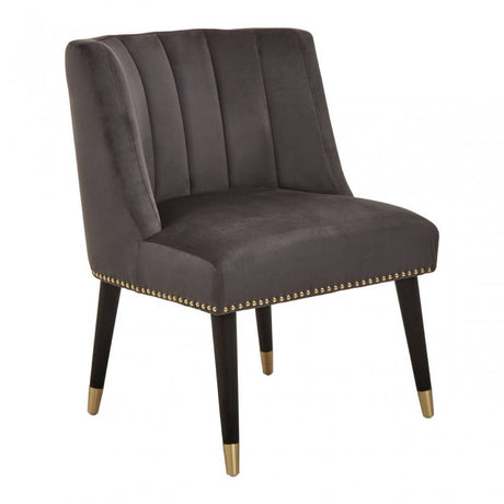 Doucet Stone Grey Chair With Black Legs