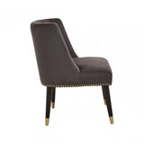 Doucet Stone Grey Chair With Black Legs