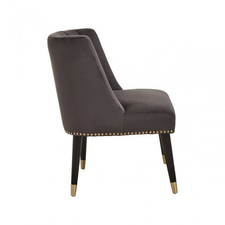 Doucet Stone Grey Chair With Black Legs