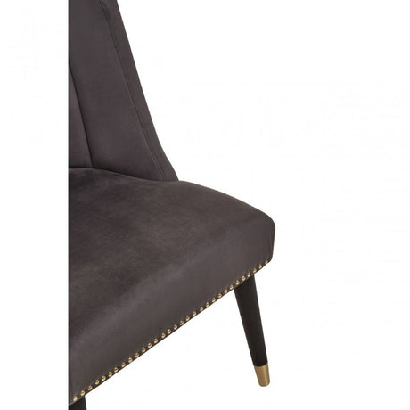 Doucet Stone Grey Chair With Black Legs