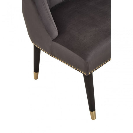 Doucet Stone Grey Chair With Black Legs