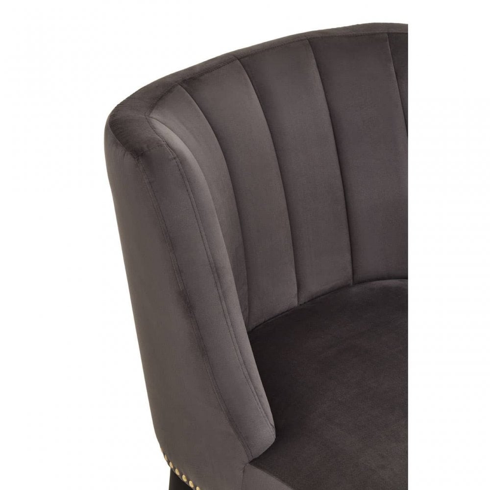 Doucet Stone Grey Chair With Black Legs