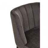 Doucet Stone Grey Chair With Black Legs