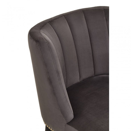 Doucet Stone Grey Chair With Black Legs