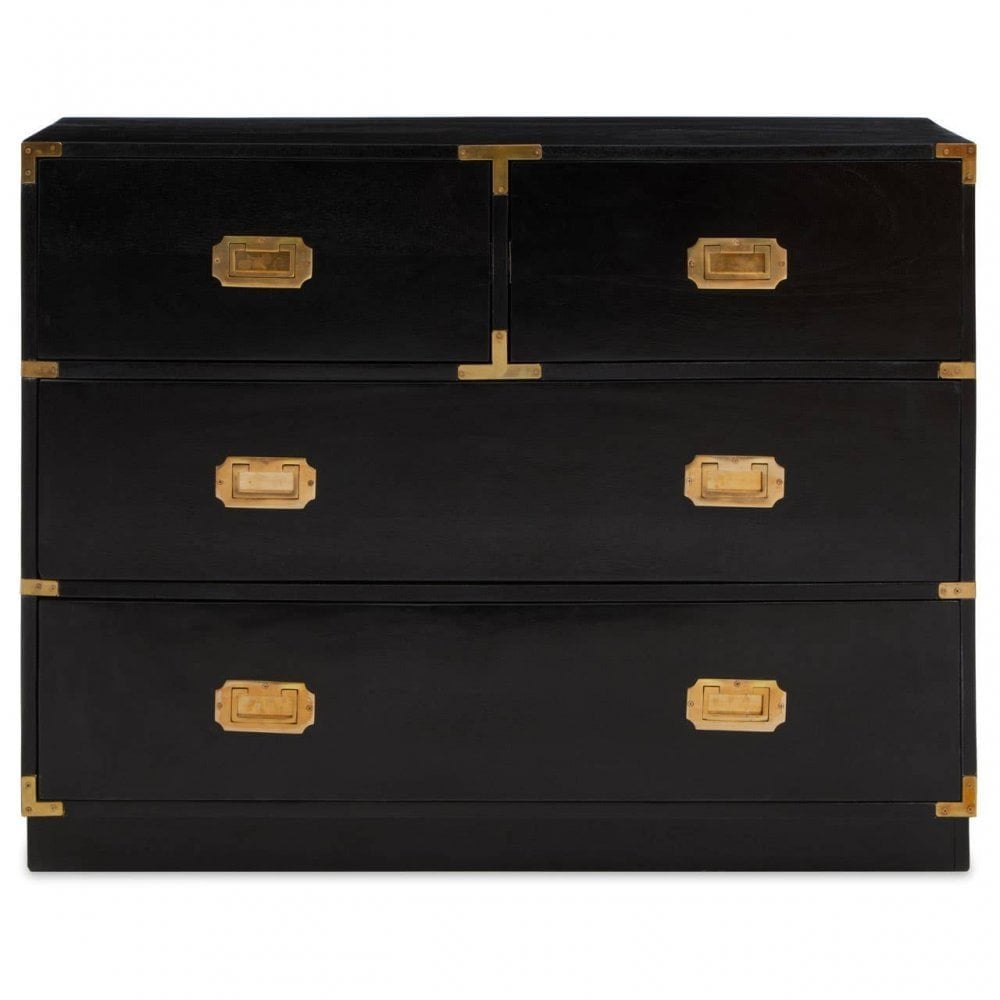 Sarter Four Drawer Black Mango Wood Chest
