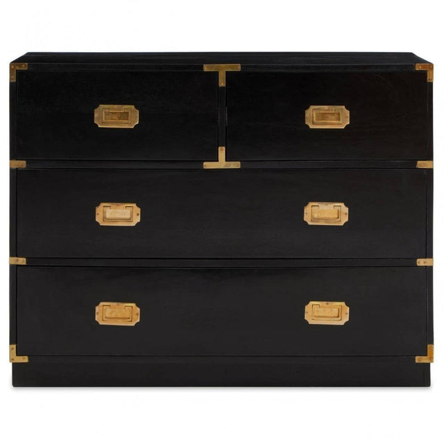 Sarter Four Drawer Black Mango Wood Chest