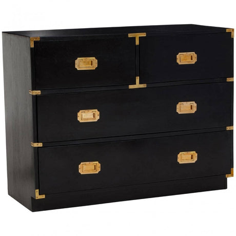 Sarter Four Drawer Black Mango Wood Chest
