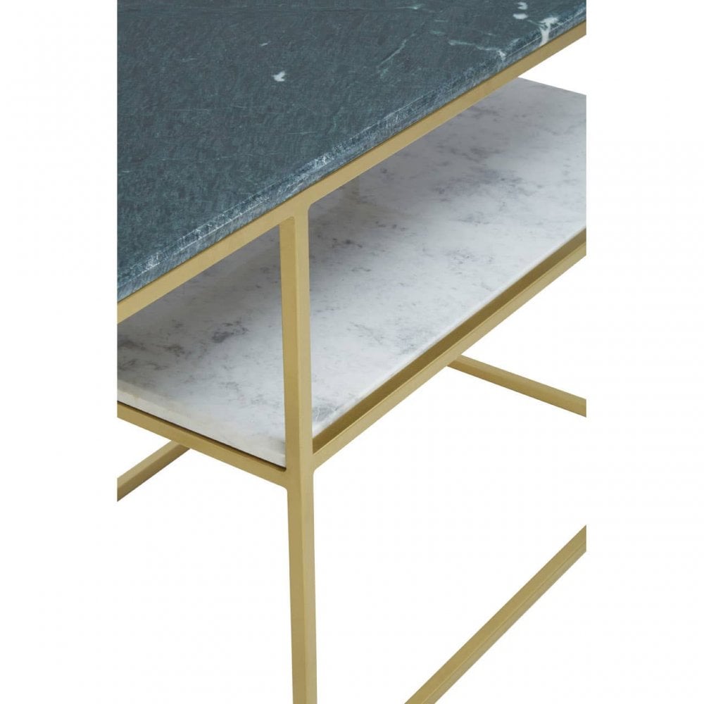 Nirav Assorted Marble / Gold Frame Console Table