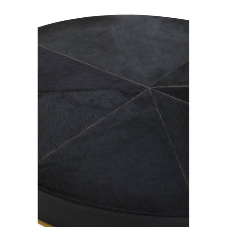 Kensington Townhouse Hair On Hide Black And Gold Round Side Table